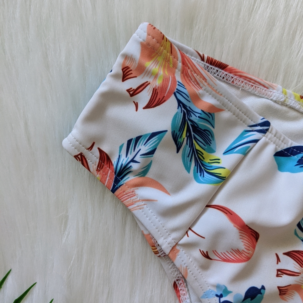 Tropical floral high waist bikini bottom - Picture 3 of 5